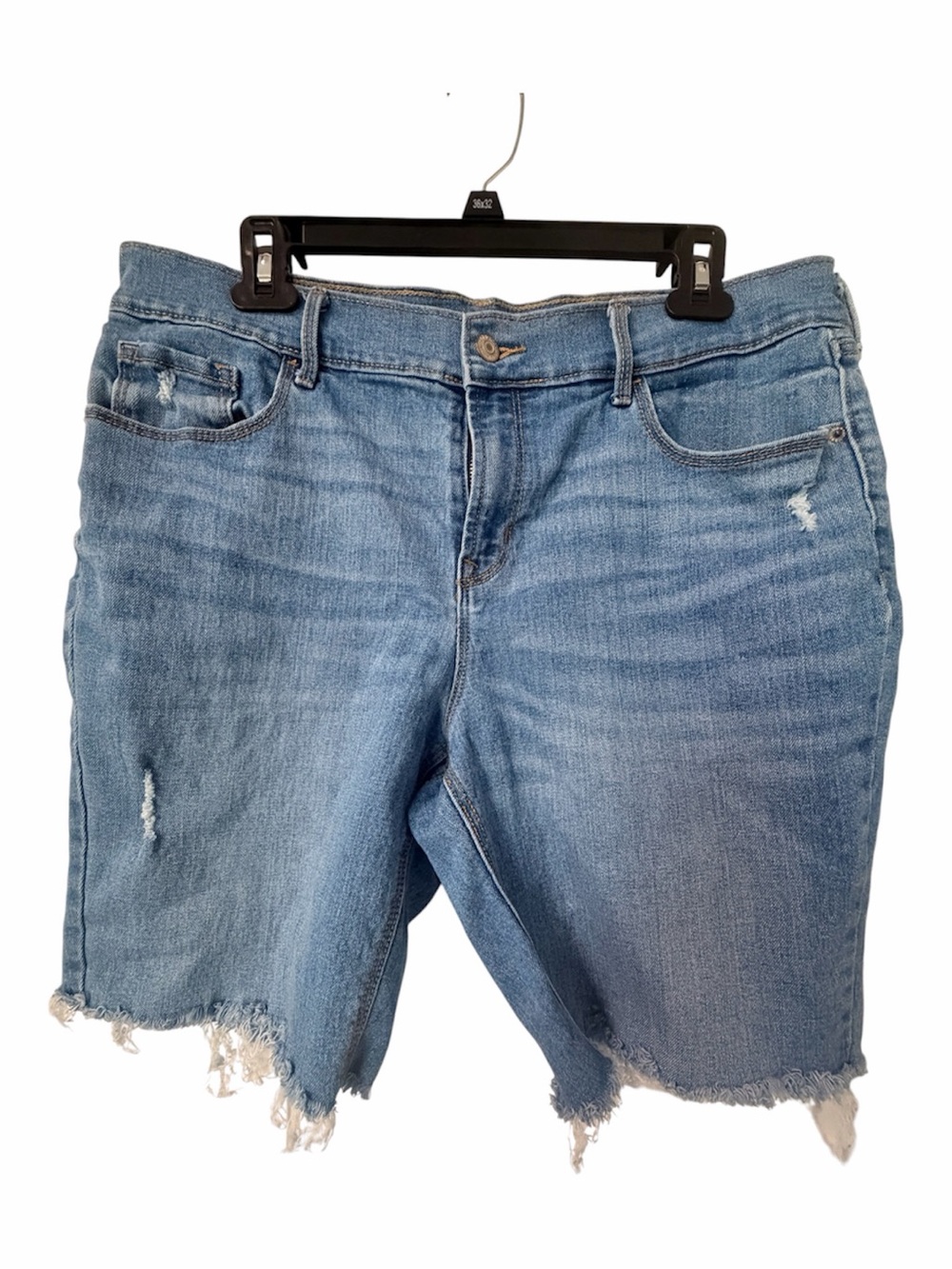 Old Navy Light Blue Distressed Denim Bermuda Shorts